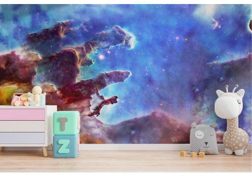 Galaxy universe illustration wallpaper for children