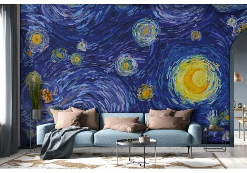 Van Gogh Starry Night Sky Wallpaper-0337