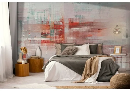 Wallpaper plaster surface red and pink-0345 2