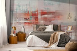 Wallpaper plaster surface red and pink-0345