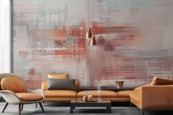 Wallpaper plaster surface red and pink-0345