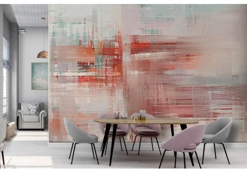 Wallpaper with red and pink plaster surface-0345