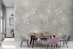 Refined vintage nature stylized flowers wallpaper-0347