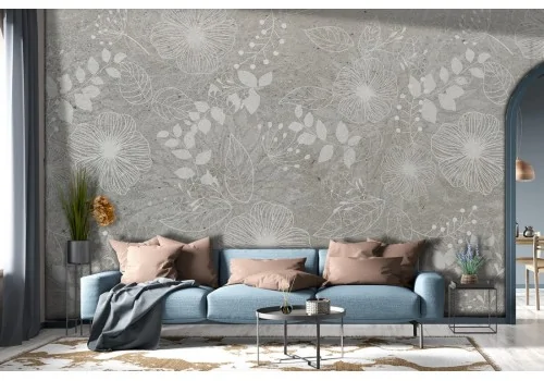 Refined vintage nature stylized flowers wallpaper-0347