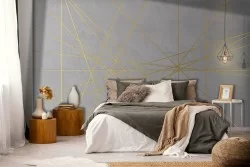 Carta da Parati decorazione geometrica righe oro luxury-0351