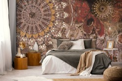 Carta da Parati mandala orientale rosso-0355