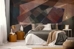 Geometric Decoration Wallpaper Bordeaux-0359