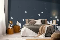 Wallpaper with rabbit children's design-0360