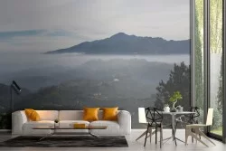 Wallpaper of mountain forests landscape