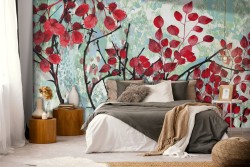 Flowering tree wallpaper nature painting-0365