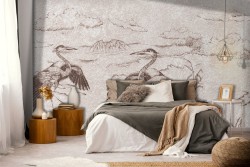 Tropical Animals Wallpaper Vintage Nature Design-0366