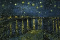 Van Gogh Starry Night Painted Wallpaper