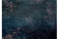 Vintage oriental mandala blue wallpaper and wall stickers