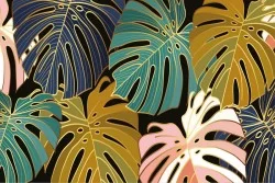 Wallpaper Design and Styles Flora and Fauna Tropical Leaves