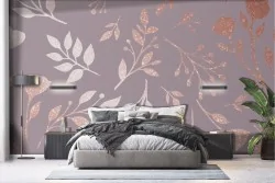 Glitter flowers and leaves wallpaper