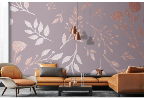 Glitter flowers and leaves wallpaper 2