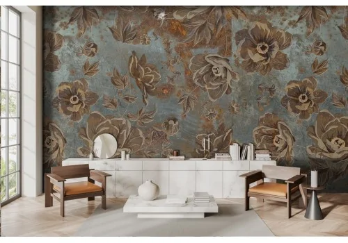 Artistic Rustic Vintage Floral Wallpaper -a5