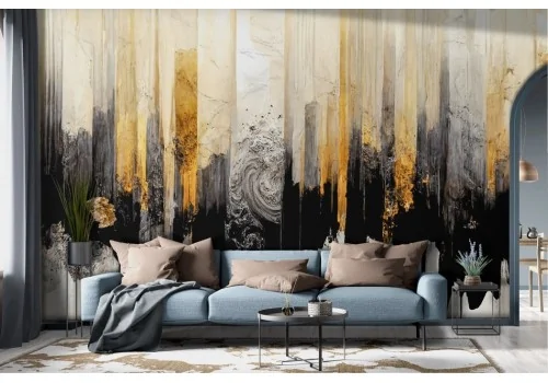 Abstract Wallpaper Gold Stripes -a8