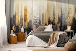 Abstract Adhesive Wallpaper Gold Stripes