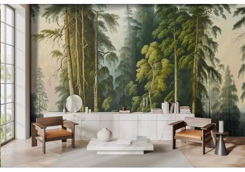 Carta da parati Foresta Retrò Bosco