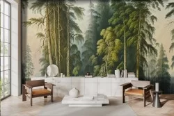 Retro Forest Woodland Wallpaper