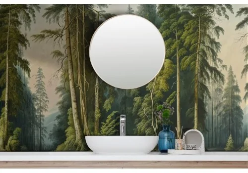 Retro Forest Woodland Wallpaper 2