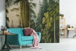 Vintage forest wallpaper