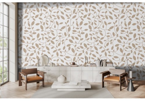 Floral wallpaper gold leaves