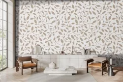 Floral wallpaper gold leaves