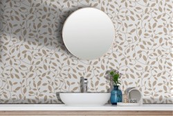 Adhesive Wallpaper Floral Gold Leaves