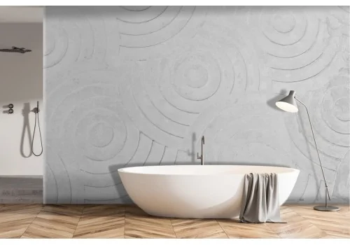 Circular Spatulated Concrete Wallpaper -a12