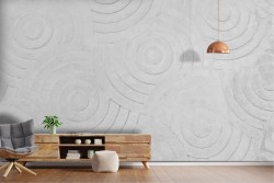 Adhesive Wallpaper with Circular Troweled Cement