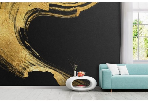 Artistic abstract gold wallpaper