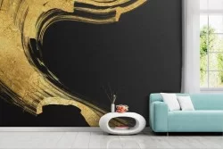 Artistic abstract gold wallpaper