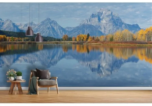 Carta da parati Montagne e Lago Blue