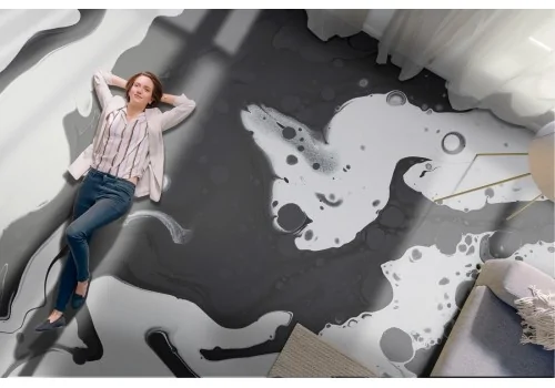 Wallpaper with paint effect modern design black and white 2