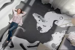 Wallpaper with paint effect modern design black and white