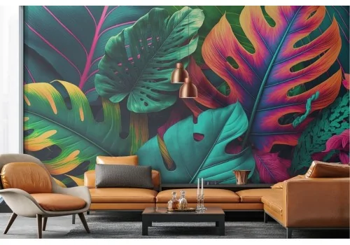 Colorful Tropical Leaves Wallpaper 2