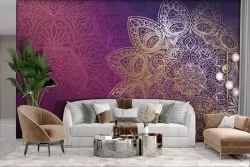 Adhesive Wallpaper Relaxing Purple Mandala