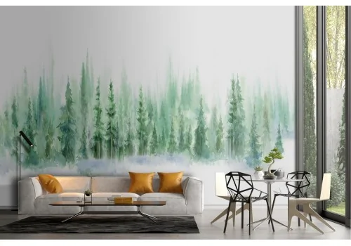 Watercolor forest wallpaper nature illustration