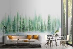 Watercolor forest wallpaper nature illustration