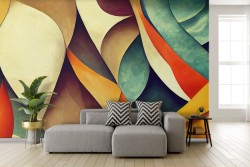 Adhesive Wallpaper Abstract Colorful Painting