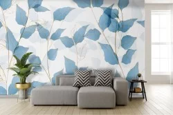 Adhesive Wallpaper Stylized Leaves