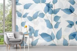 Painted leaves wallpaper