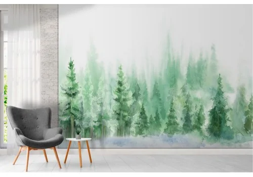 Watercolor forest wallpaper nature illustration 2