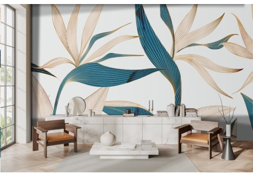 Carta da parati Foglie Petali Stilizzati