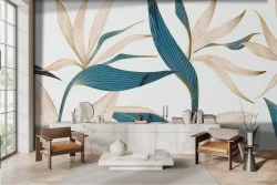 Carta da parati Foglie Petali Stilizzati