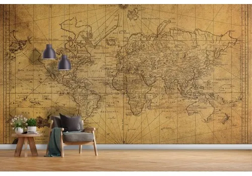 Vintage World Map Wallpaper