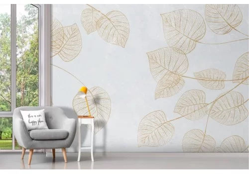 Carta da parati Foglie Stilizzate Oro 2