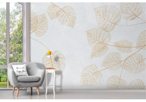 Gold Stylized Leaves Wallpaper 2